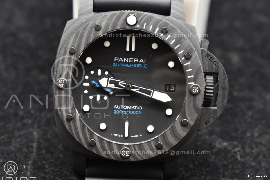 989 Rubber P.900 Best Carbotech Clone 42mm FashionForward Dial Strap Black PAM2231 Edition VSF on 1204